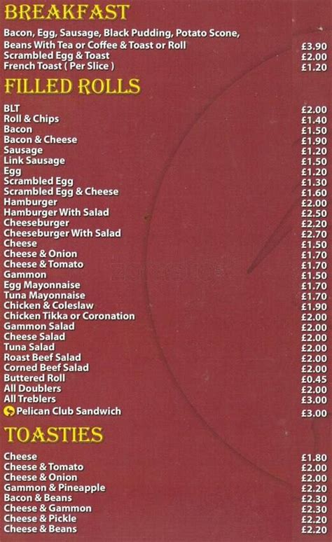 Pelican Cafe Menu, Menu for Pelican Cafe, Baillieston, Glasgow - Zomato UK