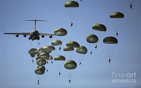 U.s. Army Paratroopers Jumping by Stocktrek Images