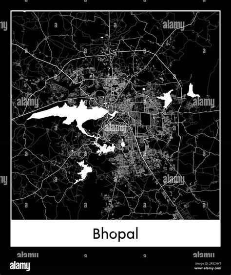 Minimal city map of Bhopal (India Asia)8Minimal city map of Bhopal ...