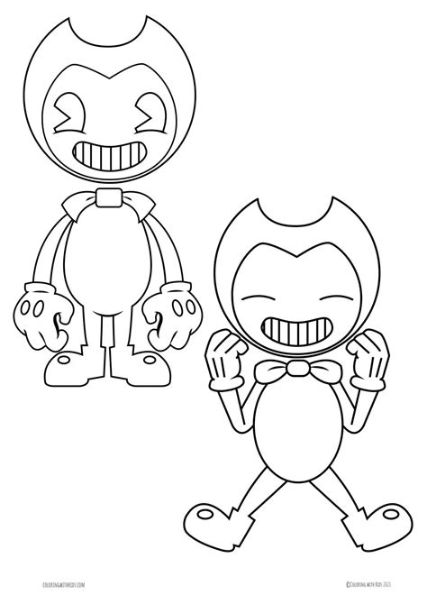 Cute Bendy Coloring Page | Coloring with Kids Tattoo Design Drawings, Tattoo Designs, Coloring ...