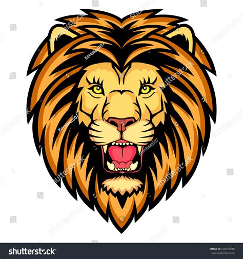 Lion Head Logo This Vector Illustration Stock Vector (Royalty Free) 128674940 | Shutterstock