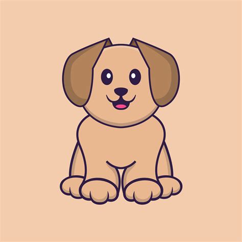 Cute dog cartoon character vector illustration. 4244268 Vector Art at ...