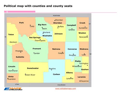 Wyoming county map - Editable PowerPoint Maps