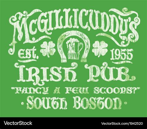 Vintage irish pub sign t-shirt graphic Royalty Free Vector