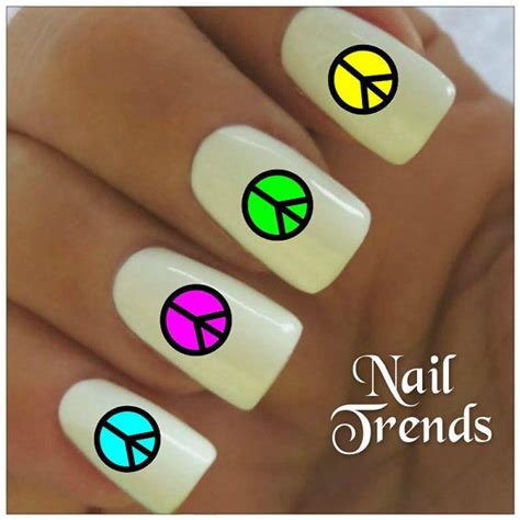 Peace Sign Vinyl Nail Decals, Nail Art Decals | Nails, Nail art ...