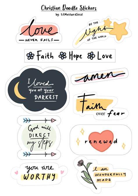 Printable Christian Doodle Stickers | Stay Hopeful | | Pyssel