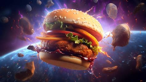 Premium AI Image | space burger galaxy