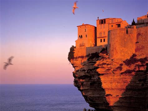 Fortress At Bonifacio Corsica France - Beaches And Coasts Wallpaper