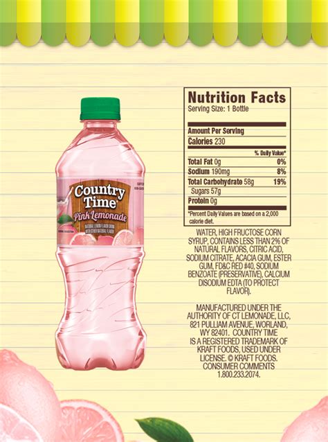 country time pink lemonade nutrition facts