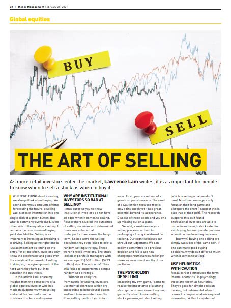 Lumenary Investment Management | The Art of Selling