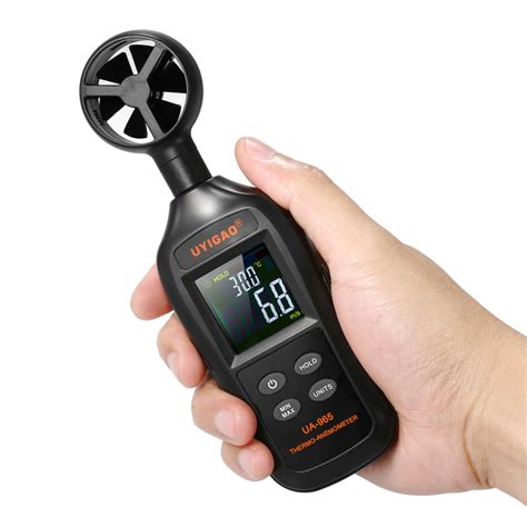 Digital LCD Anemometer Thermometer Handheld Pocket Wind Speed Meter Air Velocity Temperature ...