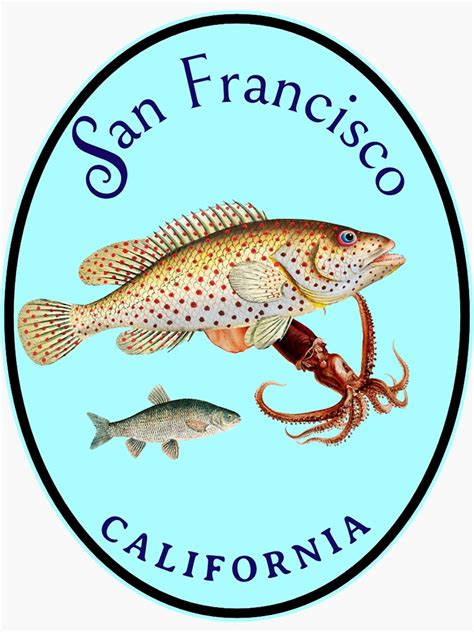 "San Francisco California Seafood" Sticker for Sale by Destination88 | Redbubble