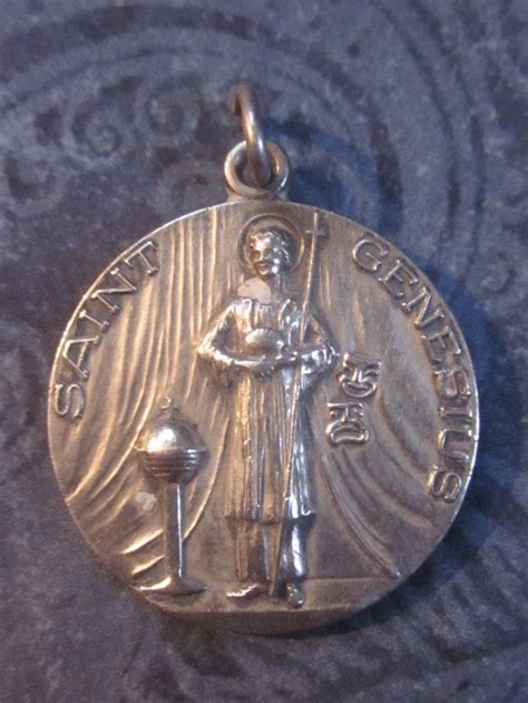 Antique Saint Genesius Patron Saint Of Actors Sterling Silver