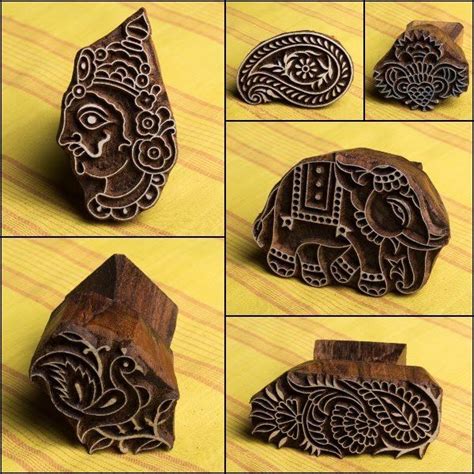 Hand-carved Teak Wood Blocks For Block-Printing by Gangadhar | Wooden ...