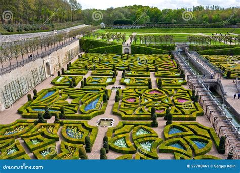 Gardens of the Chateau De Villandry, France Stock Image - Image of ...