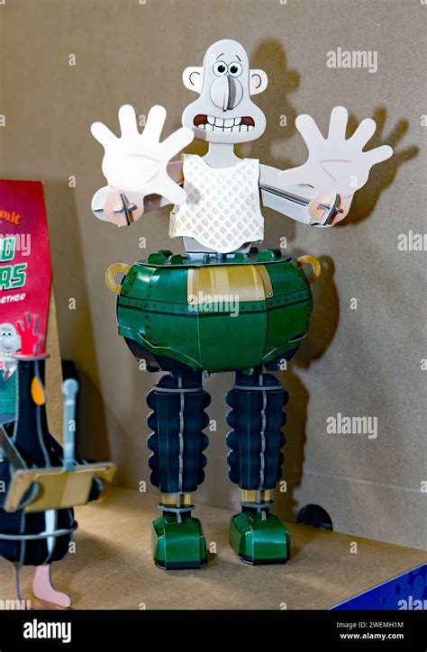 Wallace & Gromit Build Your Own Techno Trousers Model Kit, on display at the 2024 Toy Fair ...