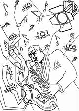 Jazz Instrument Coloring Pages sketch template