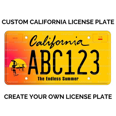 Custom California License Plate / Replica California License Plate the ...