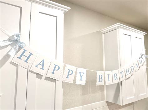 Happy Birthday Banner Boy Banner Blue Birthday Banner Party Decor ...