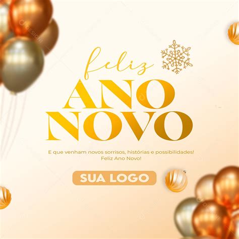 Post Feliz Ano Novo Social Media PSD Editável [download] - Designi