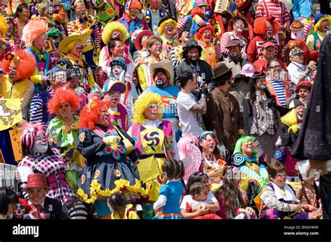 Clown parade in Mexico city with clowns from several countries Stock Photo - Alamy