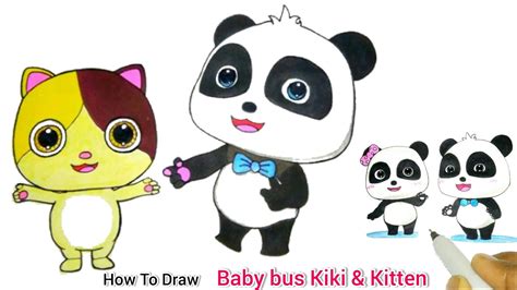 Baby Bus Kiki and Mimi | How To Draw + Colour Baby Bus Kiki and Mimi Eaay - YouTube