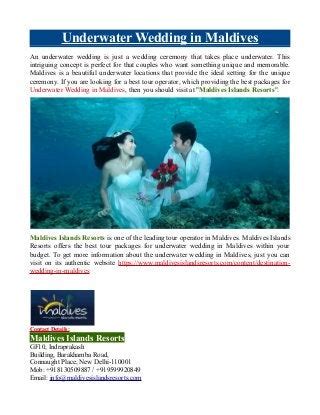 Underwater Wedding in Maldives