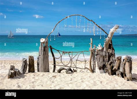 Boracay Island beautiful beach puka shell beach, Philippines Stock ...