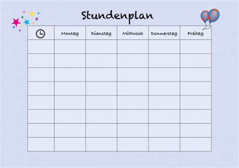 Stundenplan für die Schule als Excel-Vorlage oder PDF