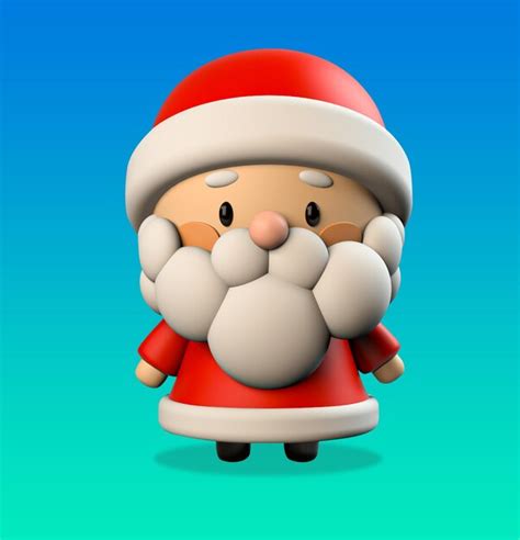 Premium PSD | A cartoon santa with a beard that says santa on it.