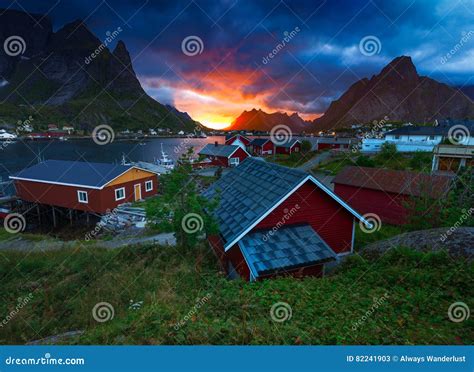 The Fishing Village of Reine in Lofoten, Norway Stock Image - Image of mountain, glacier: 82241903