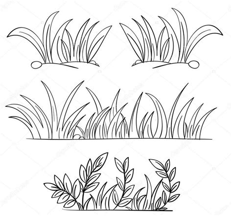 Descargue el vector de stock Ilustración de contornos de césped y plantas sin royalties 10646800 ...