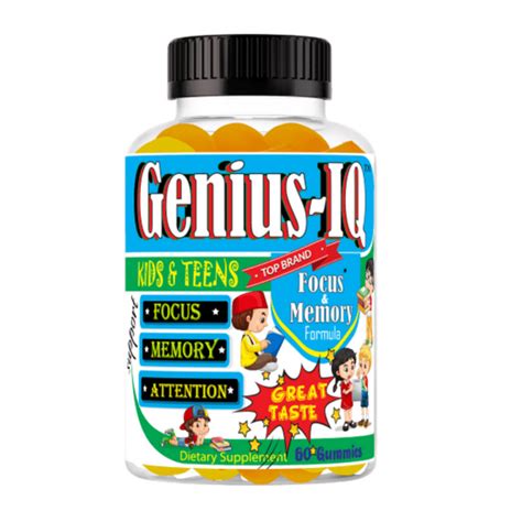 Genius iq Brain Supplements for Kids with Omega 3-6-9, EPA DHA Gummy ...