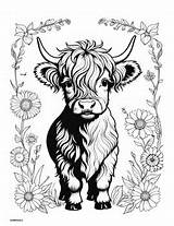 Coloring Pages Highland Cow Cattle Cute Art By Brian Garber  TPT sketch template