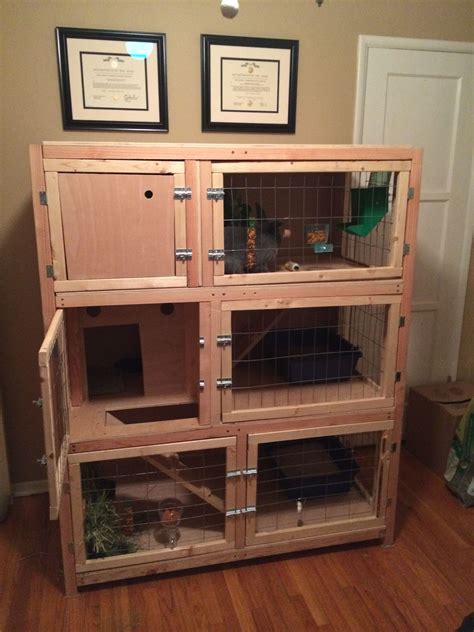 Homemade wooden three story rabbit hutch for multiple rabbits | Rabbit ...