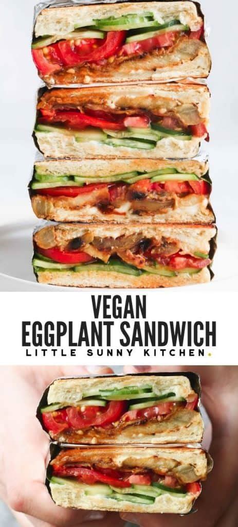 Easy Eggplant Sandwich (Vegetarian/Vegan) - Little Sunny Kitchen