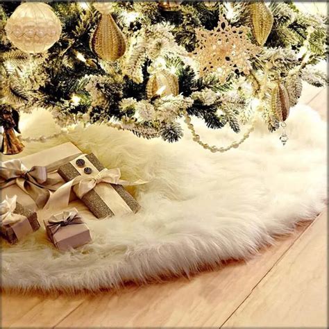 AOVOLL Soft Under Christmas Tree Carpets For Living Room Bedroom Kid Room Rugs Plush Tree Skirt ...