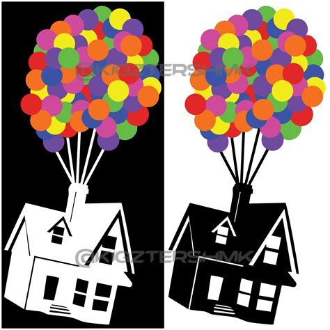 Pixar Up House Silhouette Sticker/Decal Decoración PDF/PNG - Etsy España