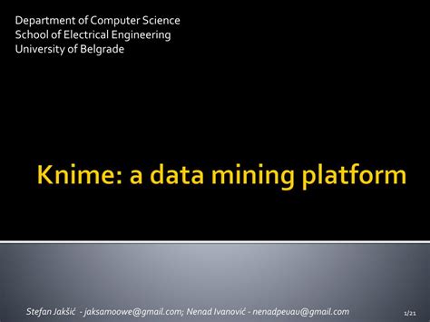 PPT - Knime: a data mining platform PowerPoint Presentation, free download - ID:535899