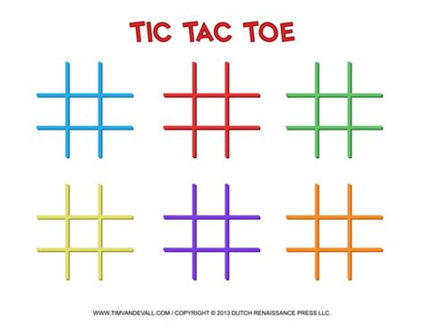 Tic Tac Toe Printable Sheets