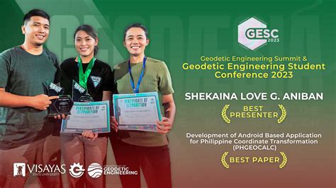 Geodetic engineering student bags two major awards in a nat’l summit | Visayas State University