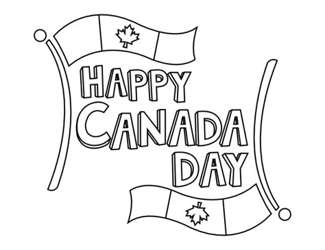 Printable Canada Day Flag Coloring Page