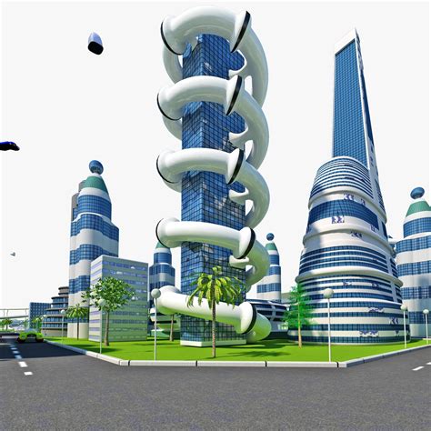 Futuristic City 3D Model #AD ,#Futuristic#City#Model | Futuristic city ...