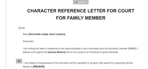 Character Letter For Court for Family Member Template | Template.net ...
