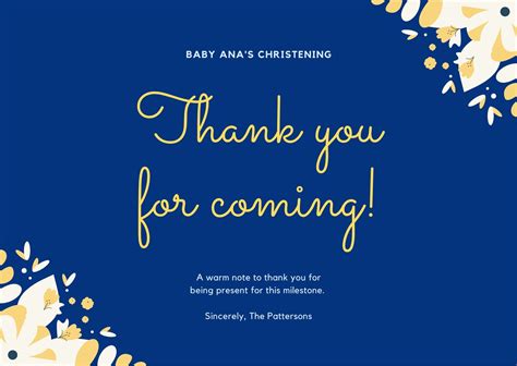 Free, printable custom christening thank you card templates | Canva