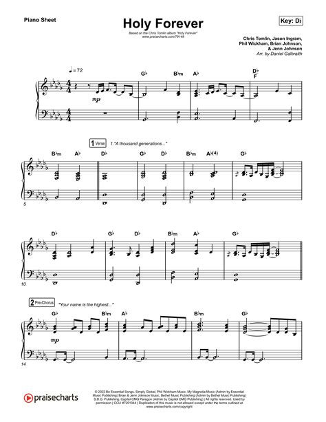 Holy Forever Sheet Music PDF (Chris Tomlin) - PraiseCharts