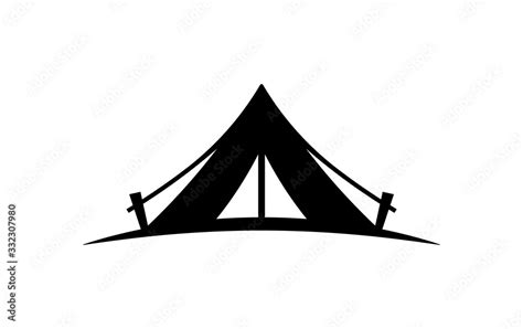 Camping tent vector icon on a white background. Stock Vector | Adobe Stock
