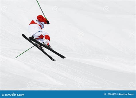 Jumping skier stock image. Image of play, seasonal, winter - 17884935