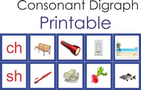 Consonant Digraphs- Worksheets and Word Lists | Montessoriseries