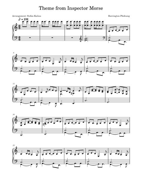 Theme from "Inspector Morse" by Barrington Pheloung Sheet music for Piano (Solo) | Musescore.com